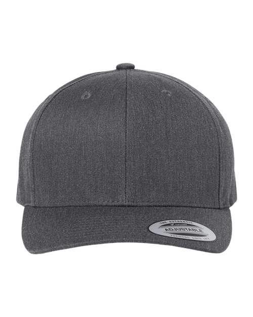 YP Classics CVC Snapback Cap - Yupoong 6389 Dark Heather Grey Adjustable Hats