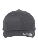 YP Classics CVC Snapback Cap - Yupoong 6389 Dark Heather Grey Adjustable Hats