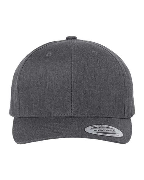 YP Classics CVC Snapback Cap - Yupoong 6389 Dark Heather Grey Adjustable Hats