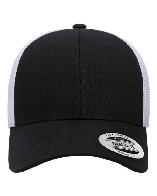 YP Classics Elite Cap - Yupoong 6601 Black/ White Adjustable Hats