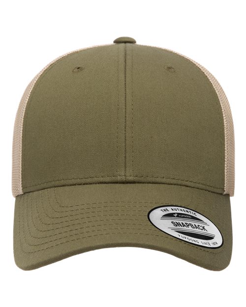 YP Classics Elite Cap - Yupoong 6601 Moss Green/ Khaki Adjustable Hats