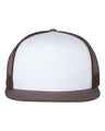 YP Classics Five - Panel Classic Trucker Cap - Yupoong 6006 Brown/ White/ Brown Adjustable Hats