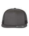 YP Classics Five - Panel Classic Trucker Cap - Yupoong 6006 Charcoal/ Black Adjustable Hats
