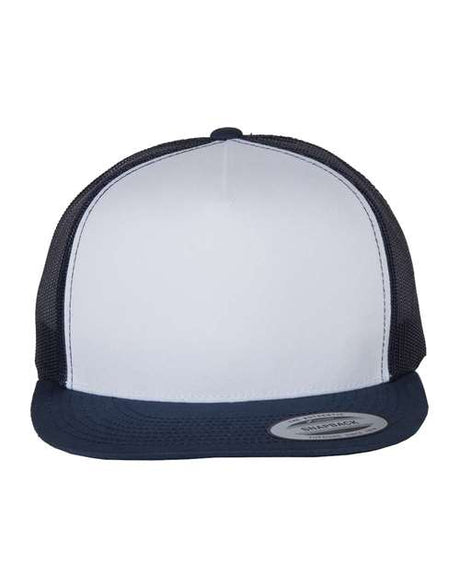 YP Classics Five - Panel Classic Trucker Cap - Yupoong 6006 Navy/ White/ Navy Adjustable Hats