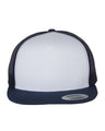 YP Classics Five - Panel Classic Trucker Cap - Yupoong 6006 Navy/ White/ Navy Adjustable Hats