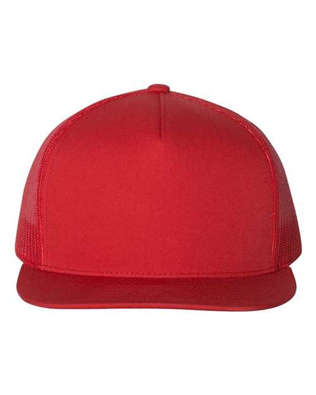 YP Classics Five - Panel Classic Trucker Cap - Yupoong 6006 Red Adjustable Hats