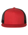 YP Classics Five - Panel Classic Trucker Cap - Yupoong 6006 Red/ Black Adjustable Hats