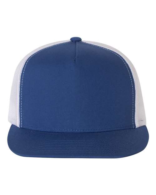 YP Classics Five - Panel Classic Trucker Cap - Yupoong 6006 Royal/ White Adjustable Hats