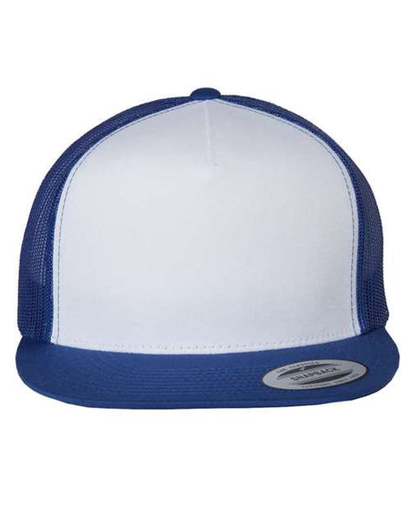 YP Classics Five - Panel Classic Trucker Cap - Yupoong 6006 Royal/ White/ Royal Adjustable Hats