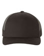 YP Classics Five - Panel Retro Trucker Cap - Yupoong 6506 Black Adjustable Hats