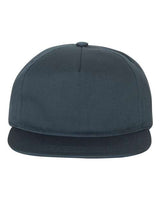 YP Classics Lightly - Structured Five - Panel Snapback Cap - Yupoong 6502 Navy Adjustable Hats