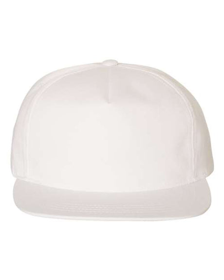 YP Classics Lightly - Structured Five - Panel Snapback Cap - Yupoong 6502 White Adjustable Hats