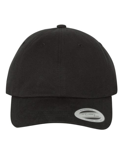 YP Classics Peached Cotton Twill Dad Hat - Yupoong 6245PT Black Adjustable Hats