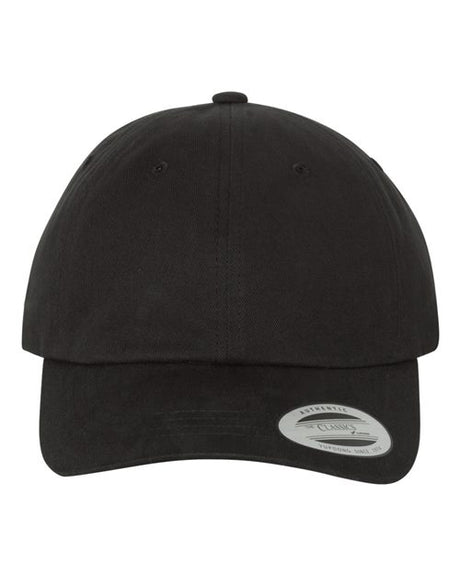 YP Classics Peached Cotton Twill Dad Hat - Yupoong 6245PT Black Adjustable Hats