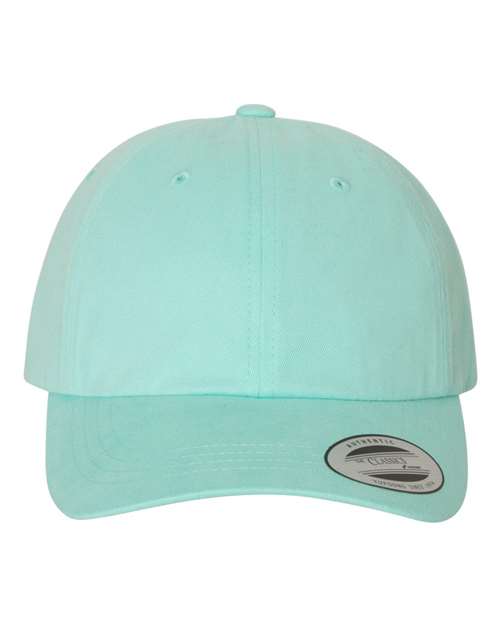 YP Classics Peached Cotton Twill Dad Hat - Yupoong 6245PT Diamond Blue Adjustable Hats