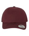 YP Classics Peached Cotton Twill Dad Hat - Yupoong 6245PT Maroon Adjustable Hats