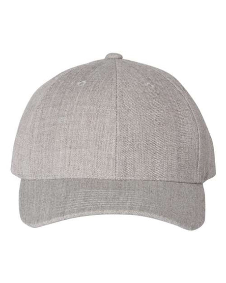 YP Classics Premium Curved Bill Snapback Cap - Yupoong 6789M Heather Grey Adjustable Hats