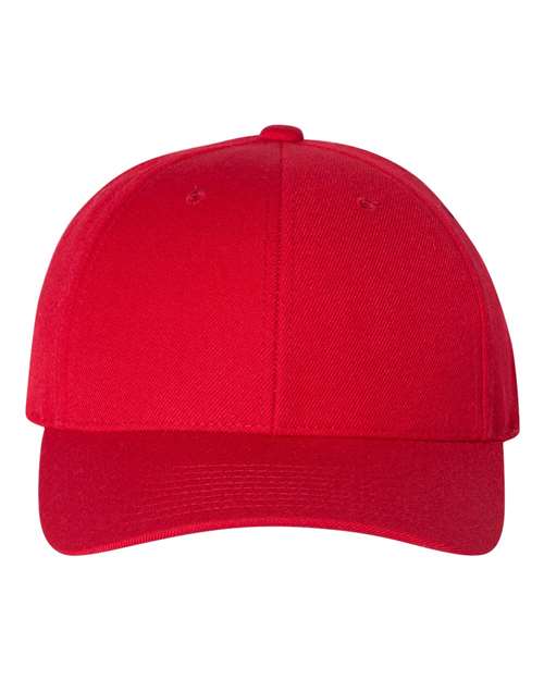 YP Classics Premium Curved Bill Snapback Cap - Yupoong 6789M Red Adjustable Hats