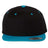 YP Classics Premium Flat Bill Snapback Cap - Yupoong 6089M Black/ Teal Adjustable Hats