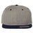 YP Classics Premium Flat Bill Snapback Cap - Yupoong 6089M Heather Grey/ Navy Adjustable Hats