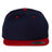 YP Classics Premium Flat Bill Snapback Cap - Yupoong 6089M Navy/ Red Adjustable Hats