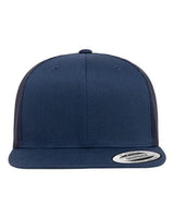 YP Classics Retro High Profile Trucker Cap - Yupoong 6609 Navy Adjustable Hats