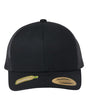 YP Classics Sustainable Retro Trucker Cap - Yupoong 6606R Black Adjustable Hats