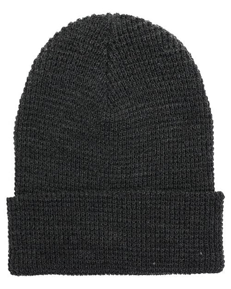 YP Classics Waffle Cuffed Beanie - Yupoong 2501KC Navy One Size Beanies