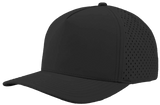 Zapped Headwear BLACKHAWK 5 - Panel Snapback Hat | Wholesale Performance Caps Black Adjustable Hats