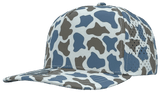 Zapped Headwear BLACKHAWK 5 - Panel Snapback Hat | Wholesale Performance Caps Blue Old School Camo Adjustable Hats
