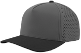 Zapped Headwear BLACKHAWK 5 - Panel Snapback Hat | Wholesale Performance Caps Grey - Black bill Adjustable Hats