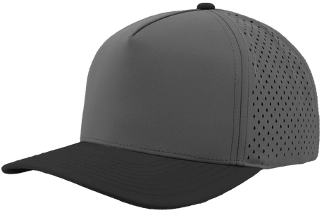 Zapped Headwear BLACKHAWK 5 - Panel Snapback Hat | Wholesale Performance Caps Grey - Black bill Adjustable Hats