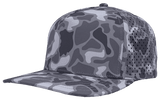 Zapped Headwear BLACKHAWK 5 - Panel Snapback Hat | Wholesale Performance Caps Grey Old School Camo Adjustable Hats