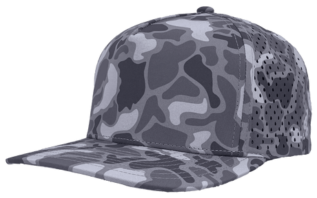 Zapped Headwear BLACKHAWK 5 - Panel Snapback Hat | Wholesale Performance Caps Grey Old School Camo Adjustable Hats