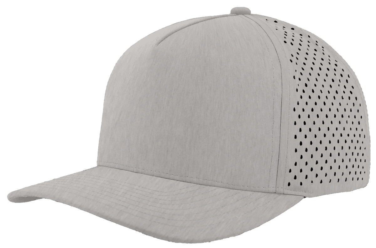 Zapped Headwear BLACKHAWK 5 - Panel Snapback Hat | Wholesale Performance Caps Heather Grey Adjustable Hats