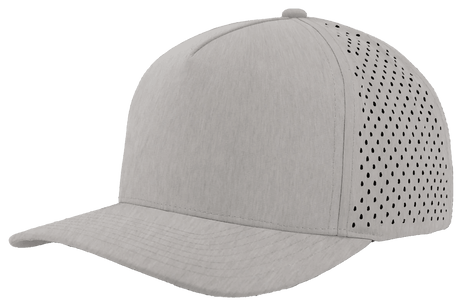Zapped Headwear BLACKHAWK 5 - Panel Snapback Hat | Wholesale Performance Caps Heather Grey Adjustable Hats