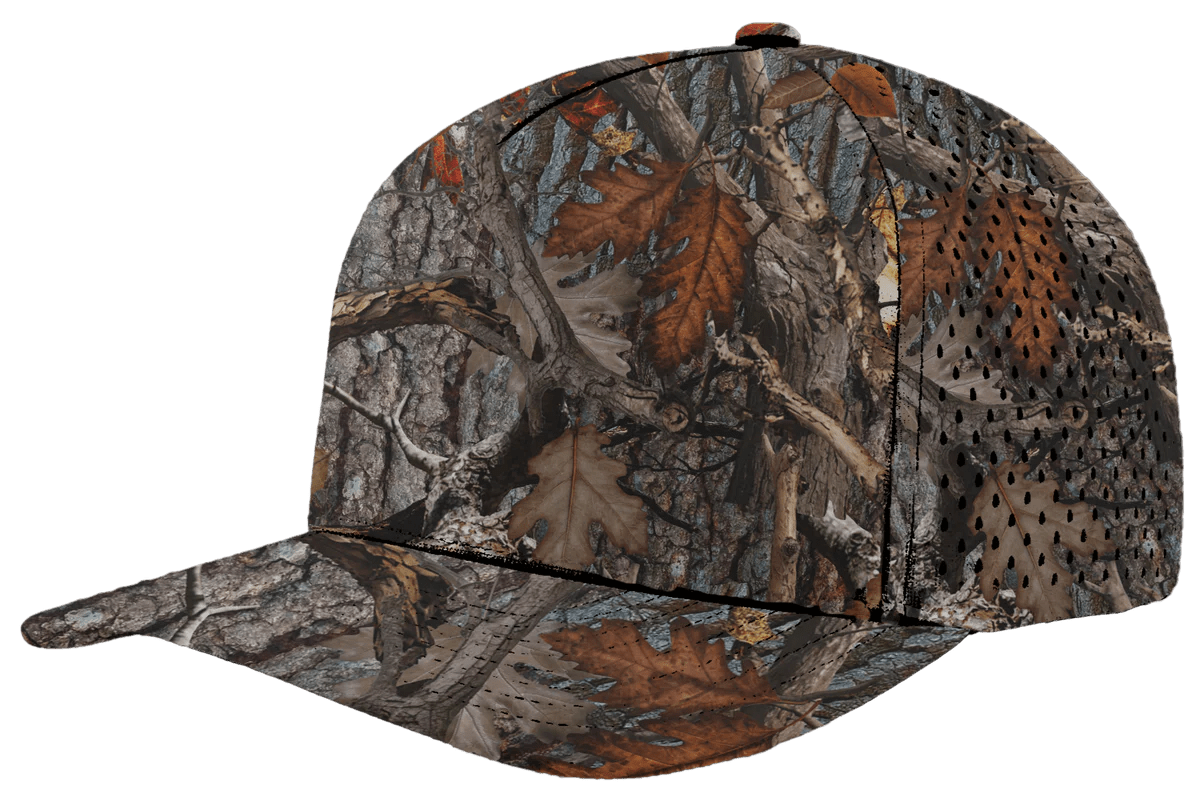 Zapped Headwear BLACKHAWK 5 - Panel Snapback Hat | Wholesale Performance Caps Oak Camo Adjustable Hats