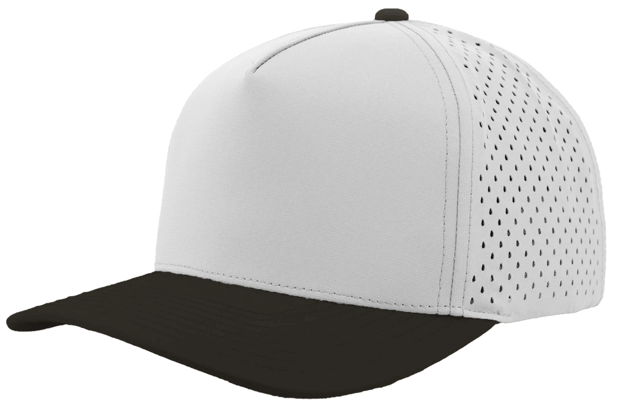 Zapped Headwear BLACKHAWK 5 - Panel Snapback Hat | Wholesale Performance Caps Off White - Black bill Adjustable Hats