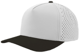 Zapped Headwear BLACKHAWK 5 - Panel Snapback Hat | Wholesale Performance Caps Off White - Black bill Adjustable Hats