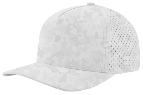 Zapped Headwear BLACKHAWK 5 - Panel Snapback Hat | Wholesale Performance Caps Snow Camo Adjustable Hats