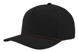 Zapped Headwear BLACKHAWK R+ 5 - Panel Rope Snapback Hat Black - Copper Chainlink Rope Adjustable Hats