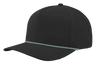Zapped Headwear BLACKHAWK R+ 5 - Panel Rope Snapback Hat Black - Light Blue Chainlink Rope Adjustable Hats