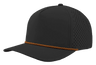 Zapped Headwear BLACKHAWK R+ 5 - Panel Rope Snapback Hat Black - Orange Chainlink Rope Adjustable Hats