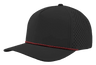Zapped Headwear BLACKHAWK R+ 5 - Panel Rope Snapback Hat Black - Red Chainlink Rope Adjustable Hats