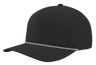 Zapped Headwear BLACKHAWK R+ 5 - Panel Rope Snapback Hat Black - White Chainlink Rope Adjustable Hats