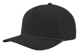 Zapped Headwear BLACKHAWK R+ 5 - Panel Rope Snapback Hat Black - White Grid Rope Adjustable Hats