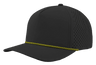 Zapped Headwear BLACKHAWK R+ 5 - Panel Rope Snapback Hat Black - Yellow Chainlink Rope Adjustable Hats