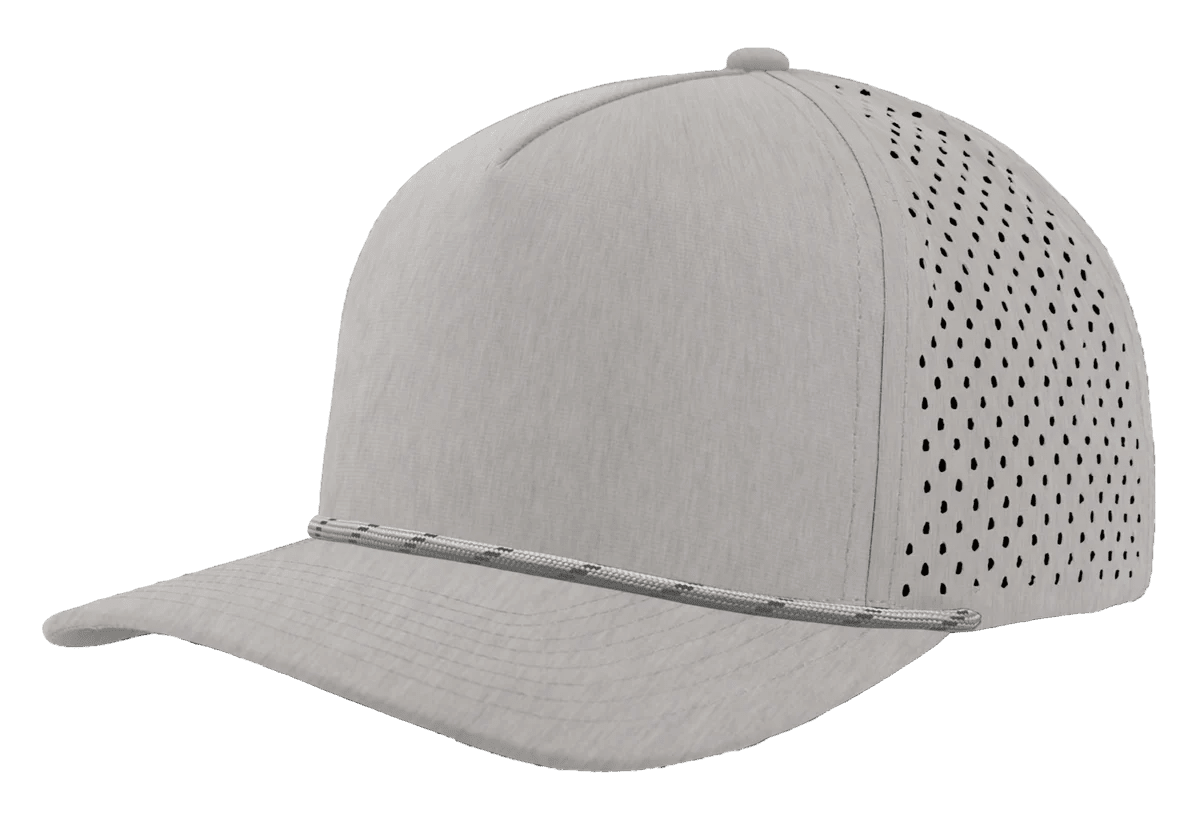 Zapped Headwear BLACKHAWK R+ 5 - Panel Rope Snapback Hat Heather Grey - Grey Twisted Rope Adjustable Hats