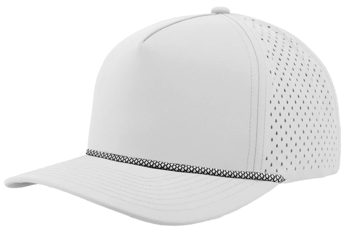 Zapped Headwear BLACKHAWK R+ 5 - Panel Rope Snapback Hat Off White - Black Chainlink Rope Adjustable Hats