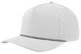 Zapped Headwear BLACKHAWK R+ 5 - Panel Rope Snapback Hat Off White - Black Chainlink Rope Adjustable Hats